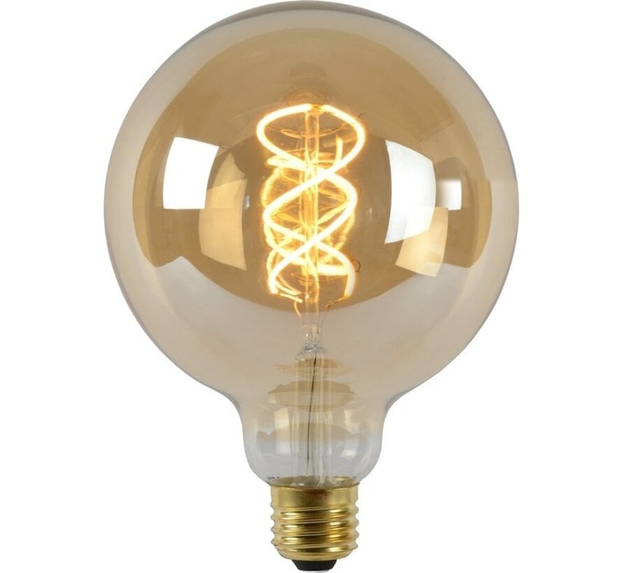 Lucide G125 - Lampe à incandescence - Ø 12,5 cm - LED - E27 - 1x4,9W 2200K - Ambre