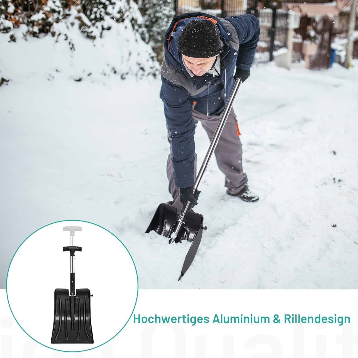 Coast Schaufel 3-in-1 set de neige de spectacle multi-usages avec poisson de neige et grattoirs noirs