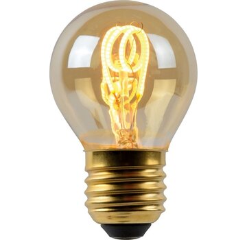 Lucide Lucide G45 - Lampe à incandescence - Ø 4,5 cm - LED Dimb. - E27 - 1x3W 2200K - Ambre