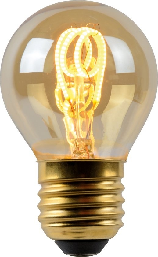 Lucide G45 - Lampe à incandescence - Ø 4,5 cm - LED Dimb. - E27 - 1x3W 2200K - Ambre