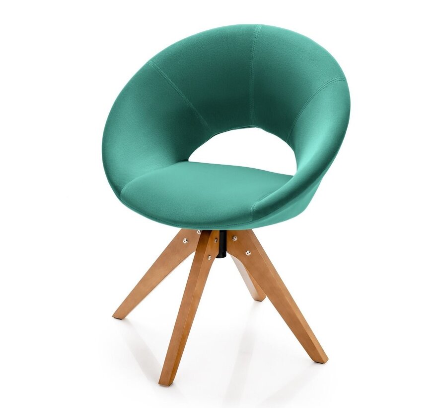 Chaise d'appoint Chaise pivotante à 360 degrés avec pieds en bois massif Chaise de salle à manger Chaise pivotante en velours rose/gris/bleu/vert