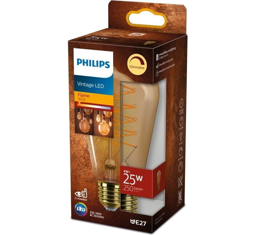 Source lumineuse Philips Glass LED Spiral - Raccord E27 - Dimmable