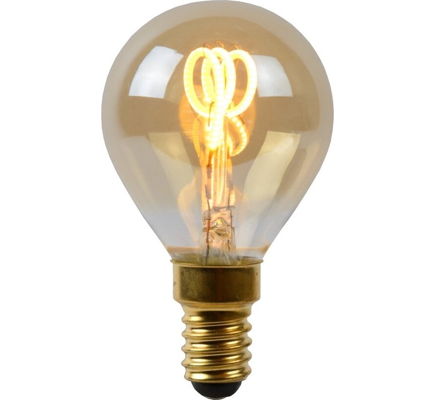 Lucide P45 - Lampe à incandescence - Ø 4,5 cm - LED Dimb. - E14 - 1x3W 2200K - Ambre