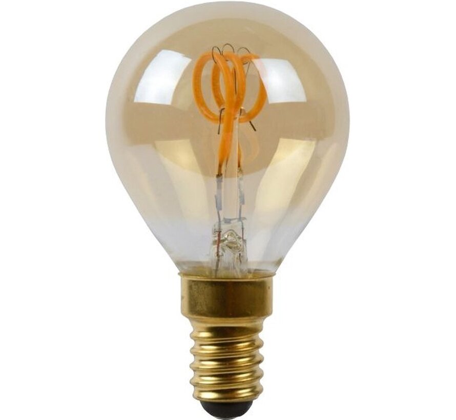 Lucide P45 - Lampe à incandescence - Ø 4,5 cm - LED Dimb. - E14 - 1x3W 2200K - Ambre