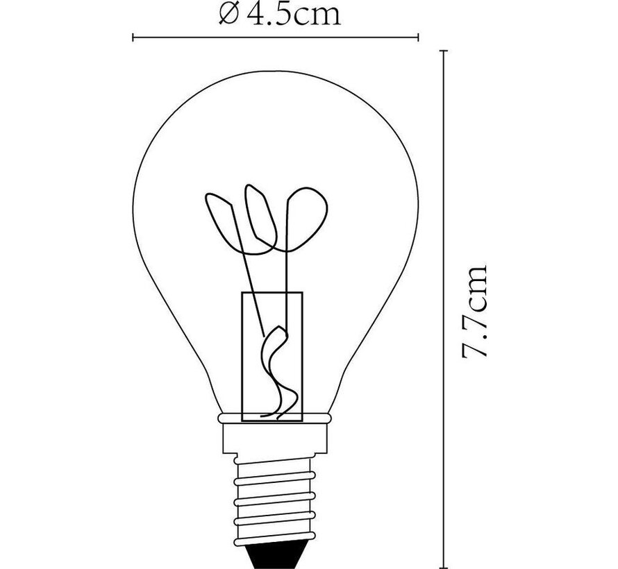 Lucide P45 - Lampe à incandescence - Ø 4,5 cm - LED Dimb. - E14 - 1x3W 2200K - Ambre