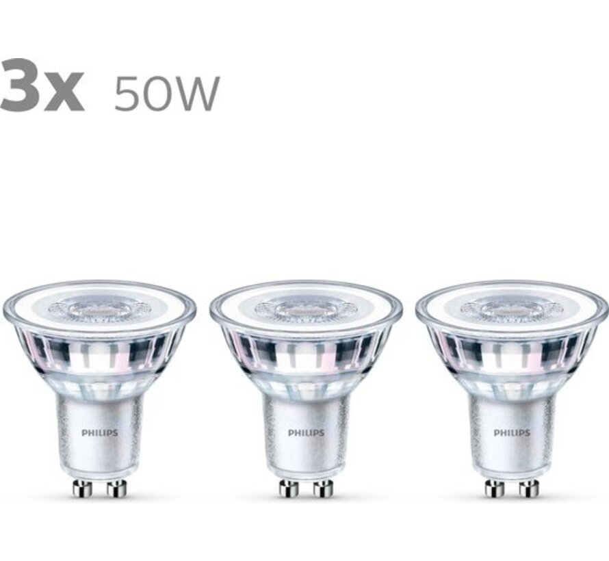 Philips energy-efficient LED Spot - 50 W - GU10 - cool white light - 3 pieces - Economisez sur les coûts énergétiques