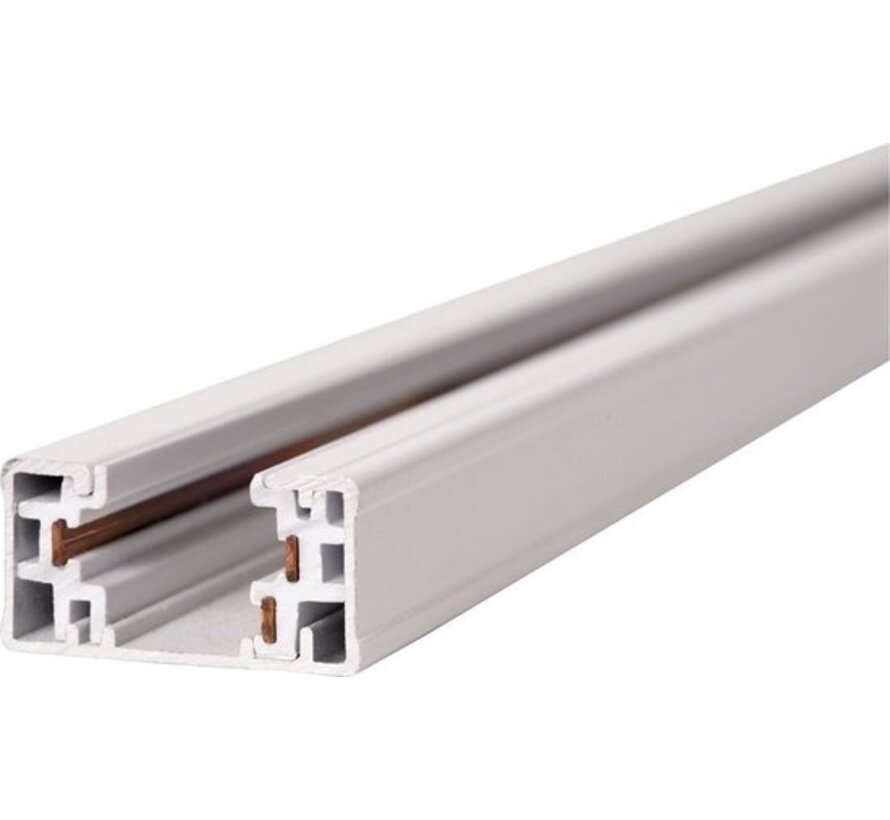 Lucide TRACK Rail en saillie Système de rail monophasé / Rail d'éclairage - 1 mètre - Blanc (Extension)