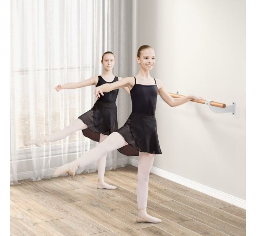 Barre murale de ballet 120 cm Barre de ballet simple Équipement de ballet en hêtre pour le yoga et les étirements pour enfants et adultes