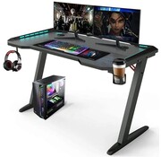 Avalo Avalo Gaming Desk - 140x60x73 CM - Pupitre de jeu avec éclairage LED - Table - Noir
