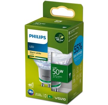 Philips Spot LED Philips Ultra Efficient - 50W - GU10 - Lumière blanche chaude