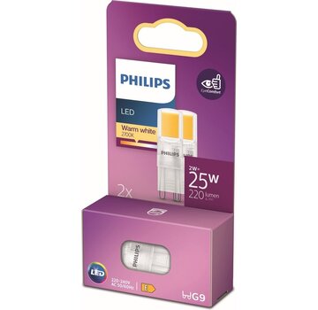 Philips Philips energy-efficient LED Capsule Transparent - 25 W - G9 - lumière blanc chaud - 2 pièces - Economisez sur les coûts d'énergie