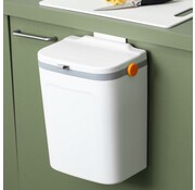 Homra Homra GFT Waste Bin 9L - Countertop Waste Bin with Lid - Hanging Trash Bin with Loose Inner Bucket - Compost Bin 9 Liter for Vegetables and Fruit - Mini - White - Easy to hang up