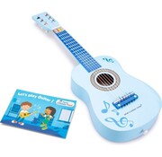 New Classic Toys New Classic Toys Instrument de jeu - Guitare jouet en bois avec sangle de transport - Livret de musique inclus