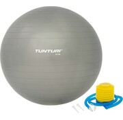 Tunturi Tunturi Ballon de fitness - Ballon de yoga avec pompe - Ballon de Pilates - Ballon de grossesse - 55 cm - Couleur : argent - Application fitness gratuite incluse