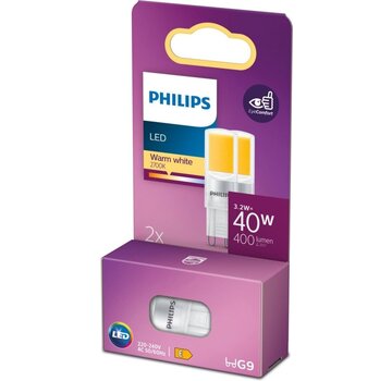 Philips Philips energy-efficient LED Capsule Transparent - 40 W - G9 - lumière blanc chaud - 2 pièces - Économisez sur les coûts d'énergie
