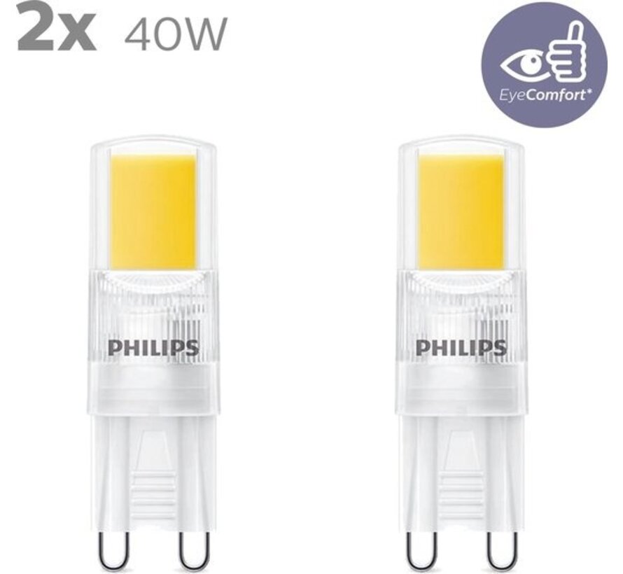 Philips energy-efficient LED Capsule Transparent - 40 W - G9 - lumière blanc chaud - 2 pièces - Économisez sur les coûts d'énergie