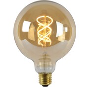 Lucide Lucide G125 - Lampe à incandescence - Ø 12,5 cm - LED Dimb. - E27 - 1x4,9W 2200K - Ambre