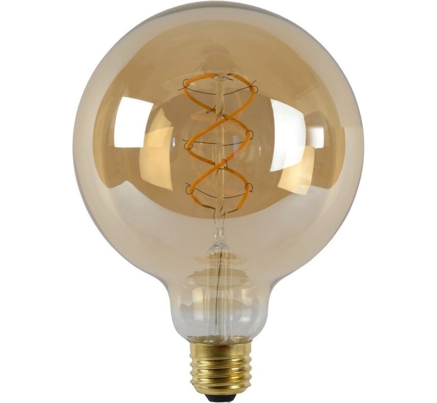 Lucide G125 - Lampe à incandescence - Ø 12,5 cm - LED Dimb. - E27 - 1x4,9W 2200K - Ambre