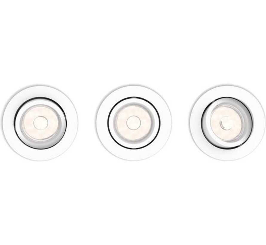 Philips Enneper spot encastré - 3 lumières - blanc - rond