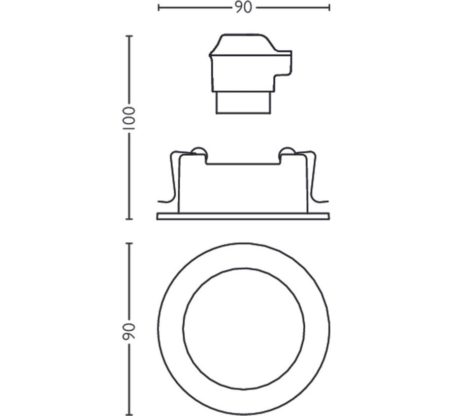 Philips Enneper spot encastré - 3 lumières - blanc - rond