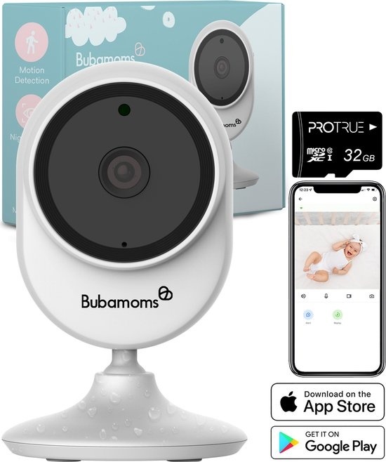 Bubamoms 1080p Full HD Wifi Baby Monitor with Camera - App - Baby Camera - Baby Monitor with App - Baby Monitor - Security Camera