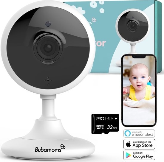 Bubamoms 1080p Full HD Wifi Baby Monitor with Camera and App - Baby Camera - Baby Monitor with App - Baby Monitor - Security Camera
