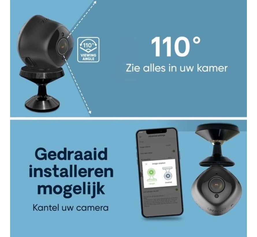 Housetrack Mini Camera 1080p - Caméra espion Wifi avec application - Caméra cachée de sécurité - Caméra espion - Caméra de surveillance IP - Caméra secrète