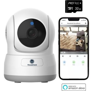 ProTrue Caméra de surveillance Housetrack - Caméra IP - Caméra d'intérieur - Caméra HD - Caméra de sécurité domestique 360