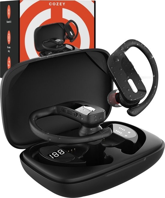 Cozey Écouteurs de sport sans fil avec Bluetooth - Course à pied - Microphone - Écouteurs sans fil