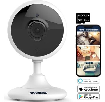 ProTrue Caméra de sécurité Housetrack 1080P - Caméra de surveillance IP avec application - Caméra de sécurité Wifi - Maison intelligente - Caméra de sécurité intérieure