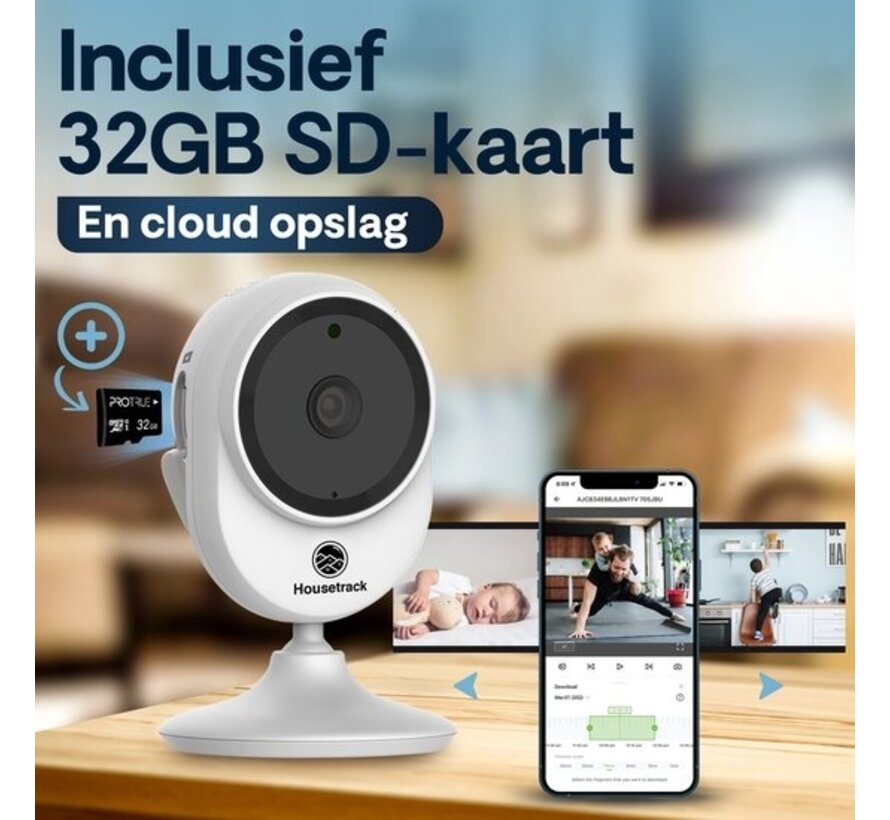 Caméra de surveillance Housetrack 1080P - Caméra de sécurité IP avec application - Caméra de sécurité Wifi - Maison intelligente - Caméra de sécurité intérieure