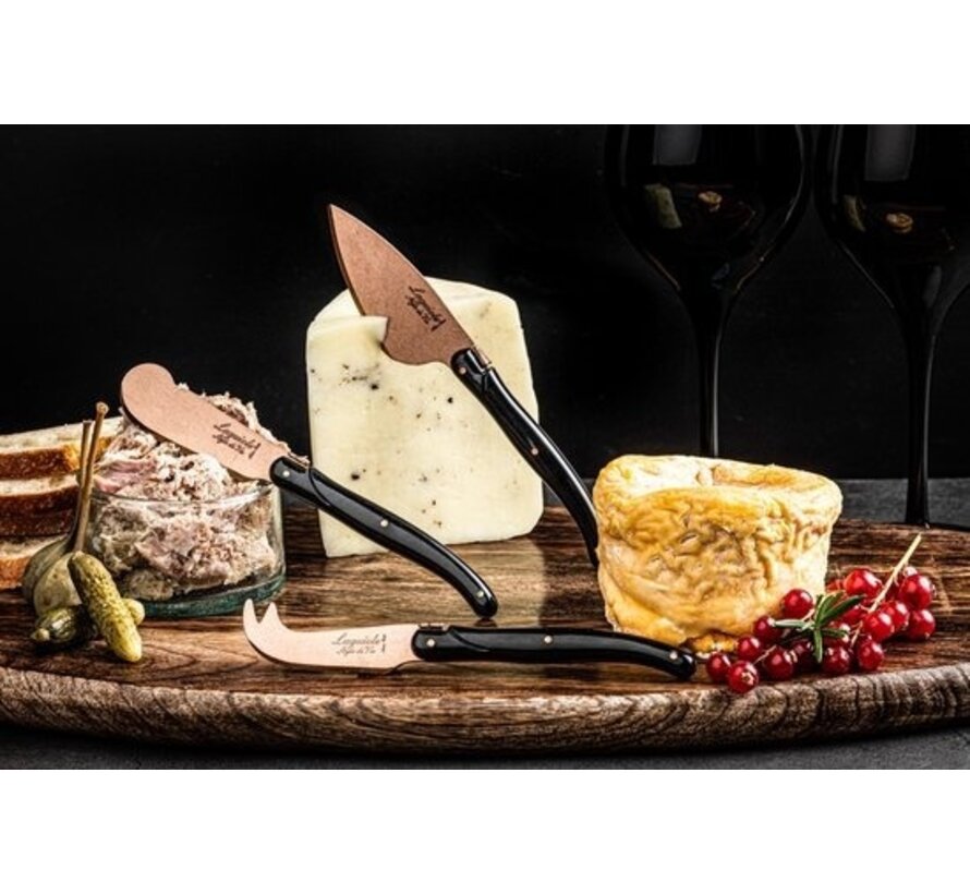 Laguiole Style de Vie Set de couteaux à fromage Prestige Line - 3 pièces - Cuivre