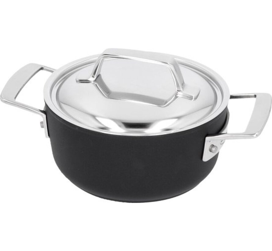 Demeyere Alu Pro 5 Poêle de cuisson - Duraslide - Avec couvercle en acier inoxydable - 16 cm - 1,4 L