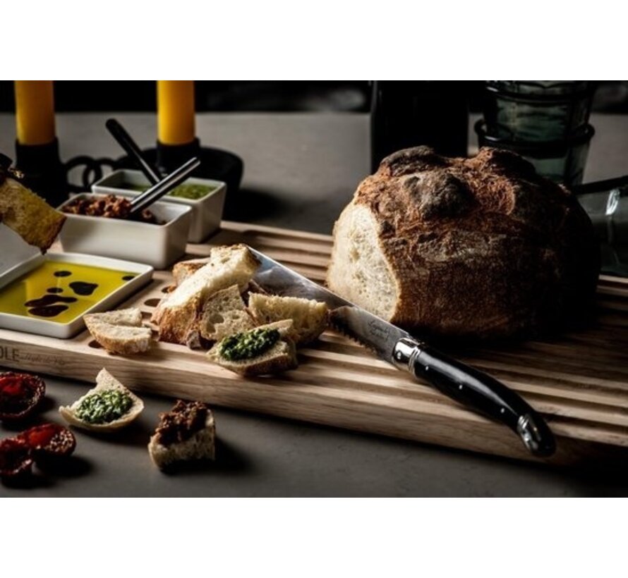 Laguiole Style de Vie Planche à boire avec couteau à pain, plateaux et planche de service