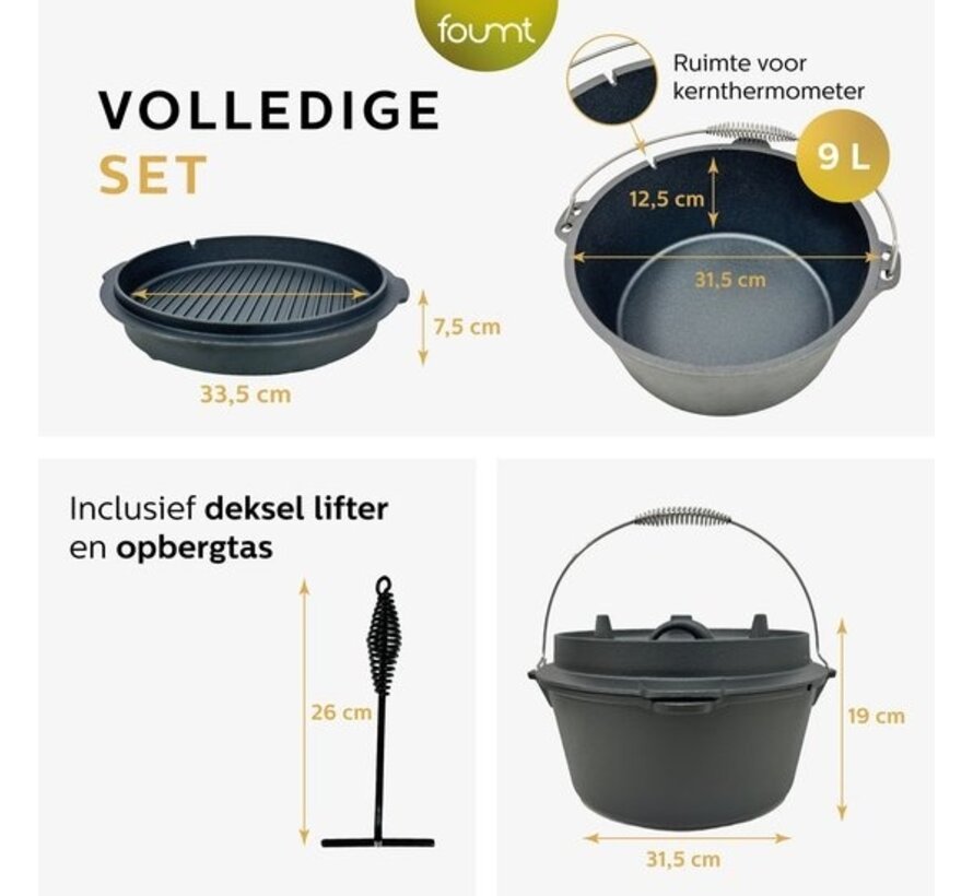 Ocina Dutch Oven - Casserole Induction - Fonte - 9 litres - 31 cm