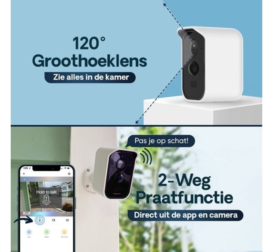 Housetrack Caméra de surveillance 1080P avec application - Caméra Wifi sans fil - Caméra IP intérieure - Caméra de sécurité - Caméra extérieure avec vision nocturne - Caméra intelligente