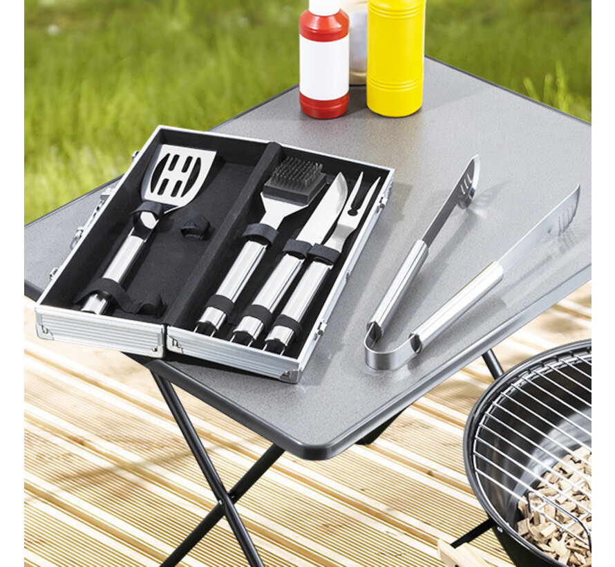 Outils de grillade Haushalt - 5pcs. - avec étui - acier inoxydable