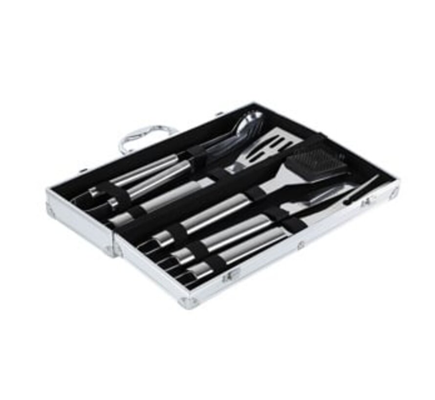 Outils de grillade Haushalt - 5pcs. - avec étui - acier inoxydable