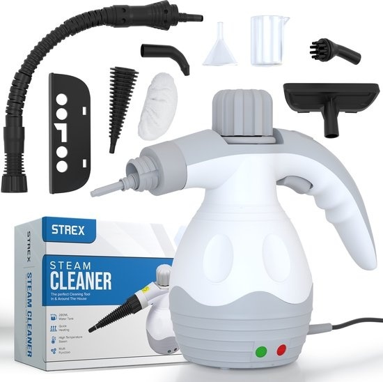 Strex Steam Cleaner Extra Powerful - 1200W 4bar - Nettoyeur vapeur portatif multifonctionnel tout-en-un