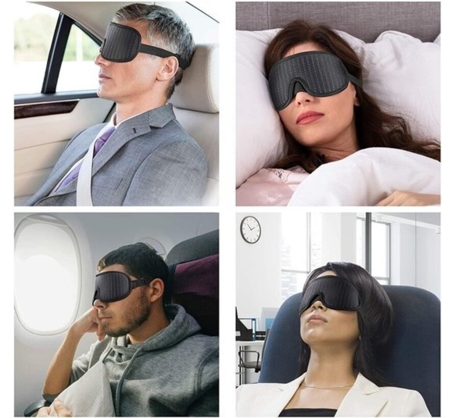 Masque de sommeil Northwall Luxe - 100% occultant - Mousse à mémoire 3D - avec sac de rangement