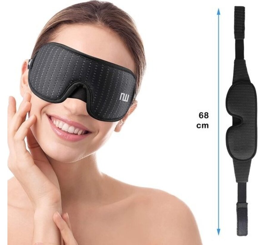 Masque de sommeil Northwall Luxe - 100% occultant - Mousse à mémoire 3D - avec sac de rangement