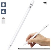 Tikkens Stylet - Crayon actif 2 en 1 pour tablette, Ipad, téléphones Android et Apple - Blanc