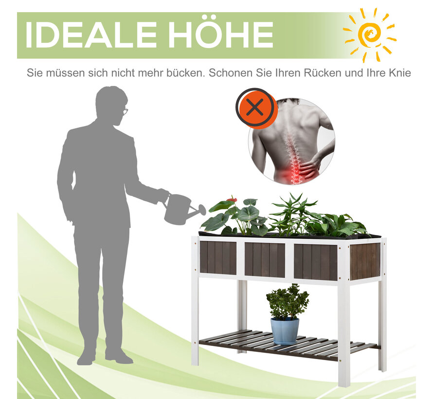 Sunny Plant table table de jardin plan de travail en bois lit de jardin pour légumes fleurs