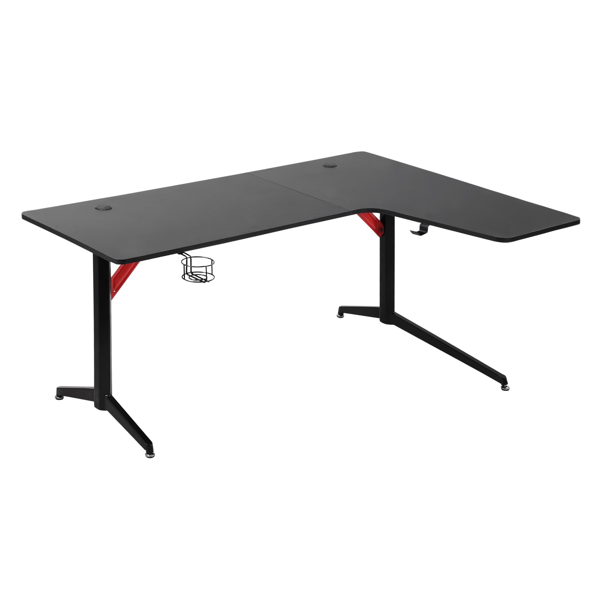 HOMdotCOM Table de jeu Table PC avec crochet pour casque Porte-gobelet
