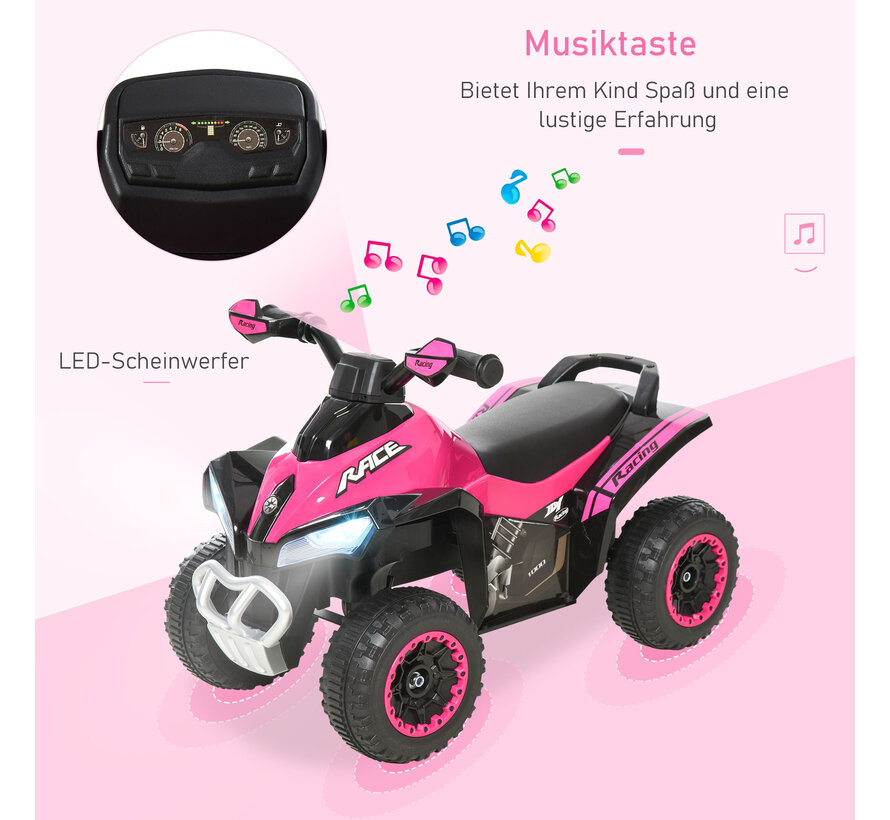 HOMdotCOM Voiture à pédales voiture pour enfants avec pieds glissant lumière musique rose