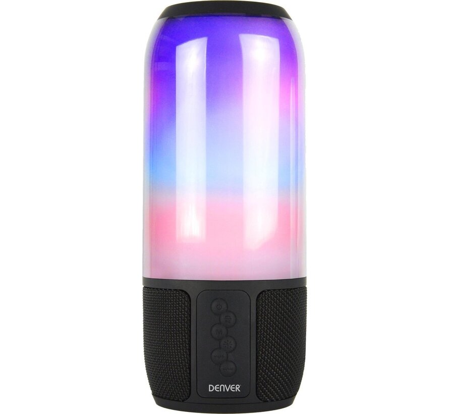 Denver BTL-324 - Enceinte Bluetooth - effets lumineux - entrée MicroSD - batterie rechargeable