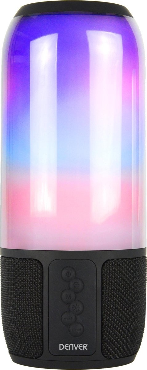 Denver BTL-324 - Enceinte Bluetooth - effets lumineux - entrée MicroSD - batterie rechargeable