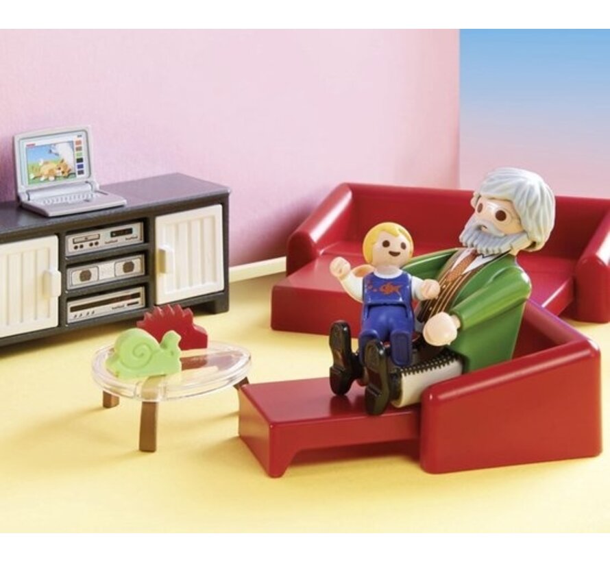 PLAYMOBIL Maison de poupée Salon avec cheminée - 70207