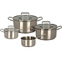 Excellent Houseware Ensemble de casseroles - 4 pièces - acier inoxydable - Convient à toutes les sources de chaleur