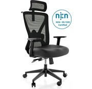 Backerz Backerz® Ergonomic Office Chair for Adults Fully Adjustable - NEN-EN1335 certified - Office Chair - Game Chair - Motion Mesh, Black